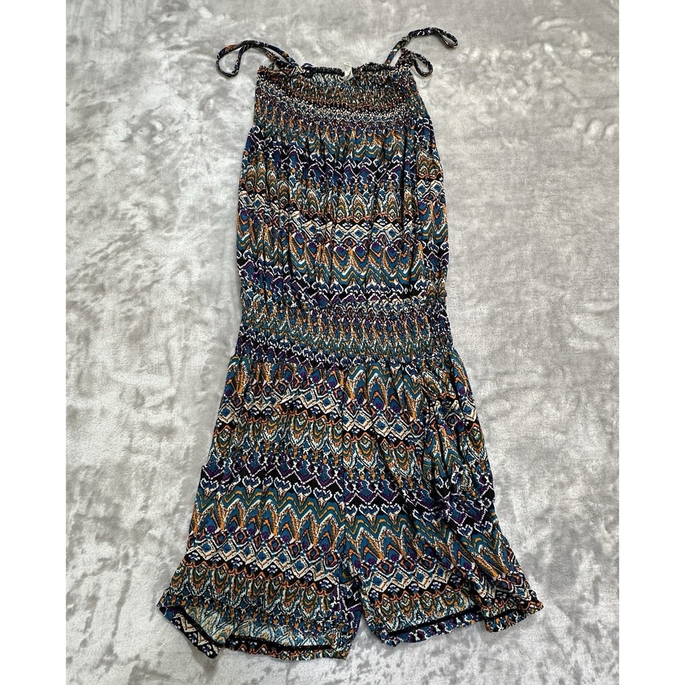 XJ Boost Romper Women's Size Small Multicolor Stretch Spaghetti Strap Shorts EUC